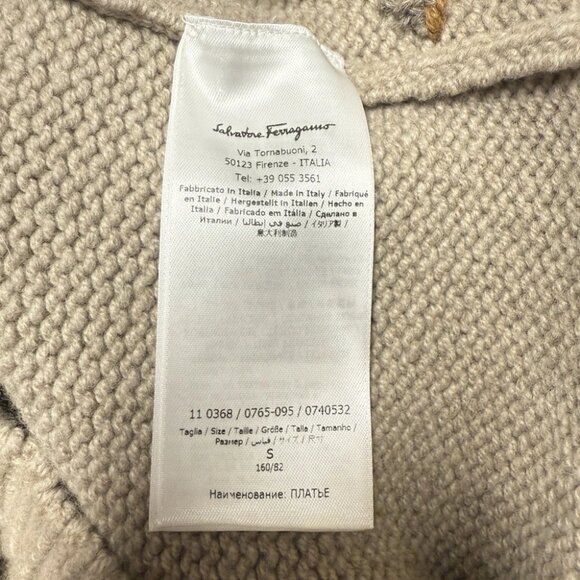 Salvatore Ferragamo Leaf Embroidered Wool & Cashmere Sweater Dress - Picture 6 of 6